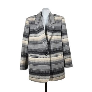 VINTAGE BRAETAN WOOL BLEND ONE BUTTON CLOSURE BLAZER